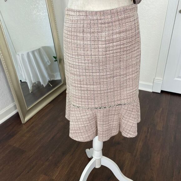 Max Studio Preppy Matching Pink White Tweet 2 Piece Set Skirt And Blouse Top M - Picture 4 of 8